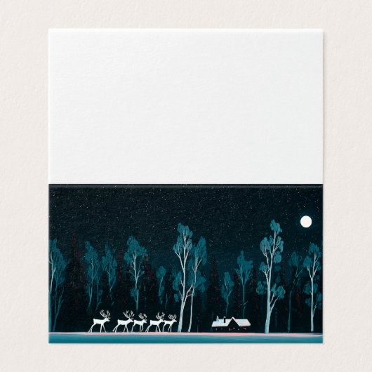 White Reindeer, Snowy Cabin, Moonlit Night (外部フラット)