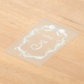 White Ribbon Baby's Breath Acrylic Table Number アクリル招待状 (レイダウン)