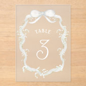 White Ribbon Baby's Breath Acrylic Table Number アクリル招待状 (正面)