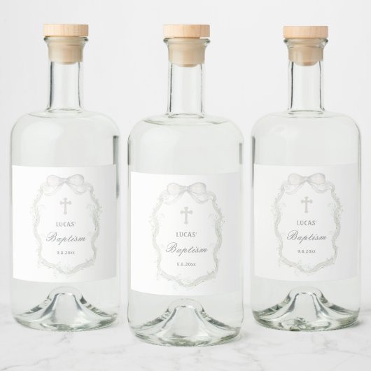 White Ribbon Baby's Breath Baptism リキュールボトルラベル (ボトル)