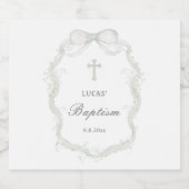 White Ribbon Baby's Breath Baptism リキュールボトルラベル (シングルラベル)