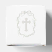 White Ribbon Baby's Breath Baptism Cube フェイバーボックス (上部)