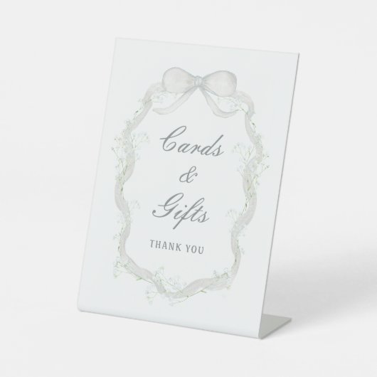 White Ribbon Baby's Breath Cards & Gifts 台座サイン (正面)