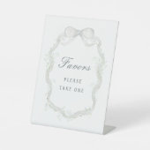 White Ribbon Baby's Breath Favors 台座サイン (正面)