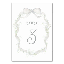 White Ribbon Baby's Breath Table Number テーブルナンバー