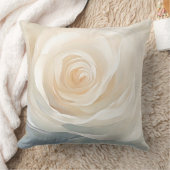 White rose abstract flower painting クッション (ブランケット)