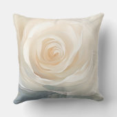 White rose abstract flower painting クッション (裏面)