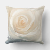White rose abstract flower painting クッション (正面)