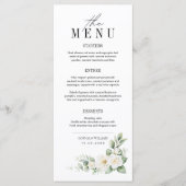 White Rose and Greenery Wedding Menu Card メニュー (正面)