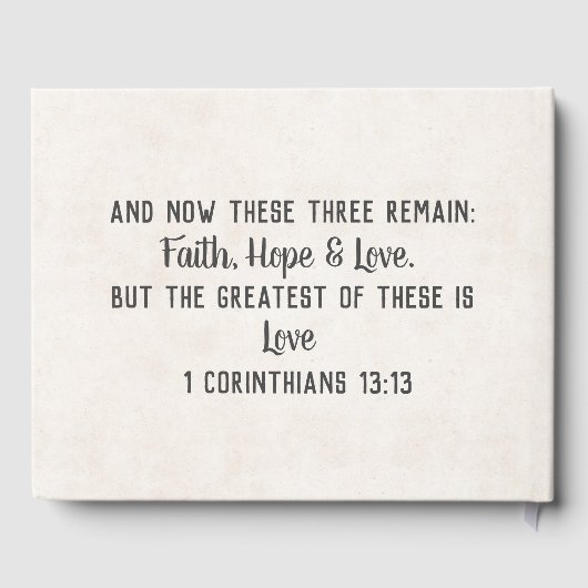 White Rose and Heart With Scripture Verse ゲストブック (裏面)