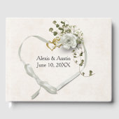 White Rose and Heart With Scripture Verse ゲストブック (正面)