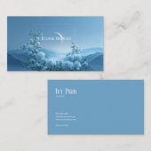 White Rose and Misty Blue Mountain Crescent Moon 名刺 (正面/裏面)