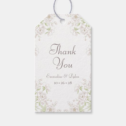 White Rose Classic Wedding ギフトタグ (正面)