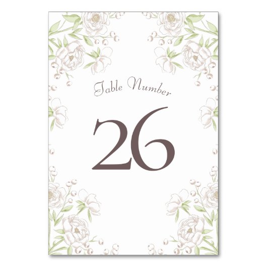 White Rose Classic Wedding テーブルナンバー (裏面)