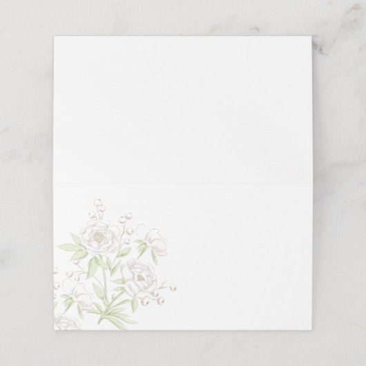 White Rose Classic Wedding プレイスカード (外部開封)