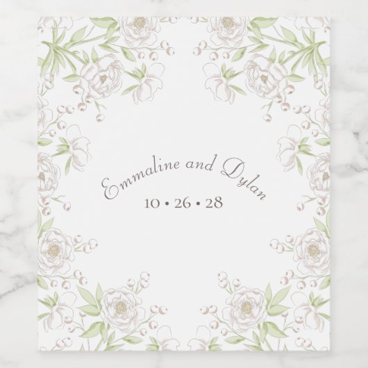 White Rose Classic Wedding ワインラベル (シングルラベル)