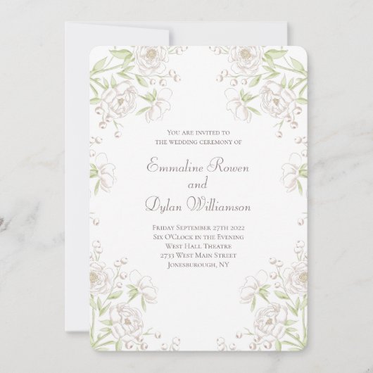 White Rose Classic Wedding 招待状 (正面)