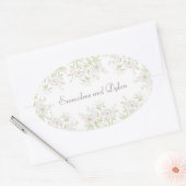 White Rose Classic Wedding 楕円形シール (封筒)