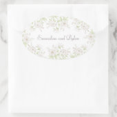 White Rose Classic Wedding 楕円形シール (バッグ)