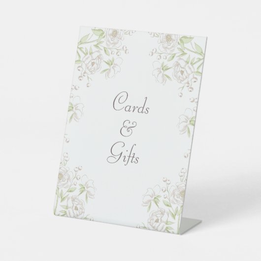 White Rose Classic Wedding Cards Gift Sign 台座サイン (正面)