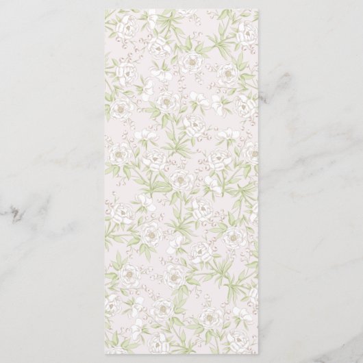 White Rose Classic Wedding Menus メニュー (裏面)