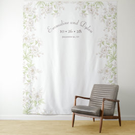 White Rose Classic Wedding Photo Backdrop タペストリー