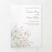 White Rose Classic Wedding Programs 三つ折りプログラム (カバー)