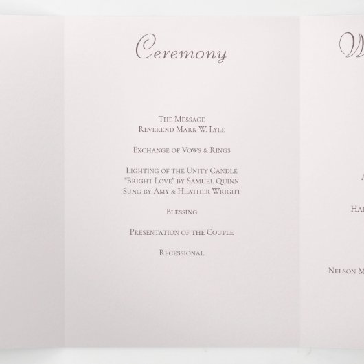 White Rose Classic Wedding Programs 三つ折りプログラム (内部中)