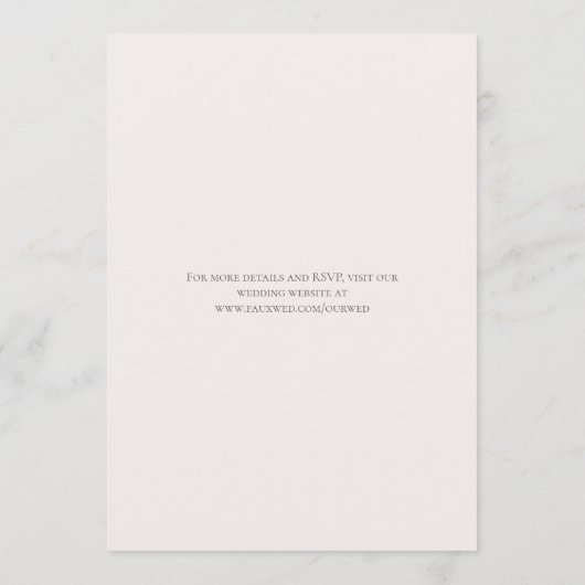 White Rose Classic Wedding Save the Date 招待状 (裏面)