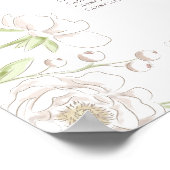 White Rose Classic Wedding Seating Chart ポスター (角)