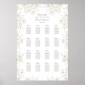 White Rose Classic Wedding Seating Chart ポスター (正面)