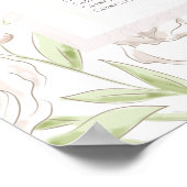 White Rose Classic Wedding Seating Chart ポスター (角)