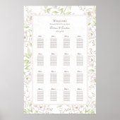 White Rose Classic Wedding Seating Chart ポスター (正面)