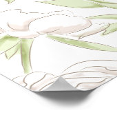 White Rose Classic Wedding Seating Chart ポスター (角)