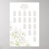 White Rose Classic Wedding Seating Chart ポスター (正面)