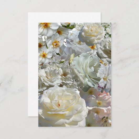 White Rose Collage  ノートカード (正面/裏面)