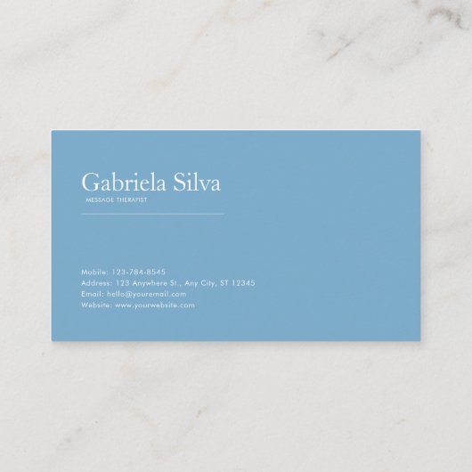 White Rose Floral and Blue Mountain Sunset 名刺 (裏面)