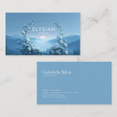 White Rose Floral and Blue Mountain Sunset 名刺 (正面/裏面)