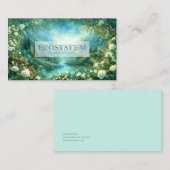 White Rose Floral and Glowing Green River Valley 名刺 (正面/裏面)