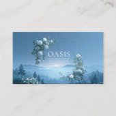 White Rose Floral and Misty Blue Mountain Valley 名刺 (正面)