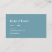 White Rose Floral and Turquoise Coastal Moon Frame 名刺 (裏面)