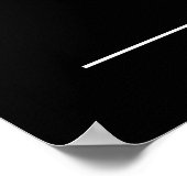 White Rose Floral on Black 19-Table Seating Chart ポスター (角)