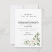 White Rose Floral Wedding Thank You Card サンキューカード (裏面)