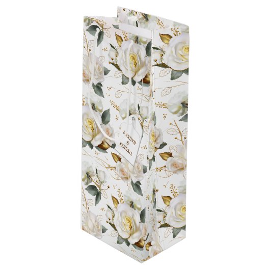 White Rose Gold Wedding ワインギフトバッグ (正面アングル)