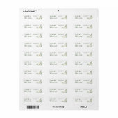 White Rose Greenery Wedding Return Address Label ラベル (フルシート)