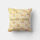 White Rose Personalized Floral Pillow クッション (正面)
