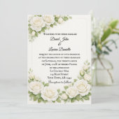 White Rose Requiem Wedding Photo Invitation 招待状 (スタンド正面)