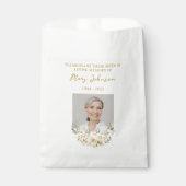 White rose Seed Packet Memorial Funeral Favor Bag フェイバーバッグ (正面)