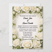 White Rose Wedding Photo Invitation 招待状 (正面)