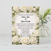 White Rose Wedding Photo Invitation 招待状 (スタンド正面)